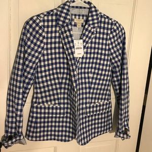 NWT, jcrew gingham blazer, sz. 00